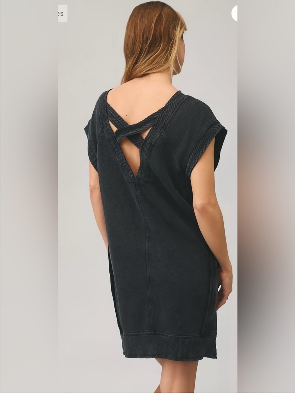 Anthropologie | Daily Practice Black Sweatshirt Mini Dress - Picture 2 of 10